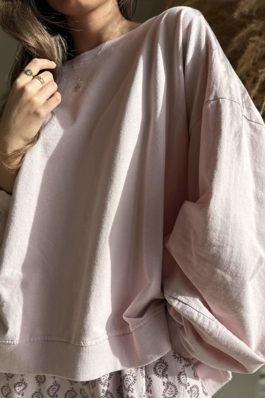 Lagen Lantern Sleeve Sweatshirt Rose